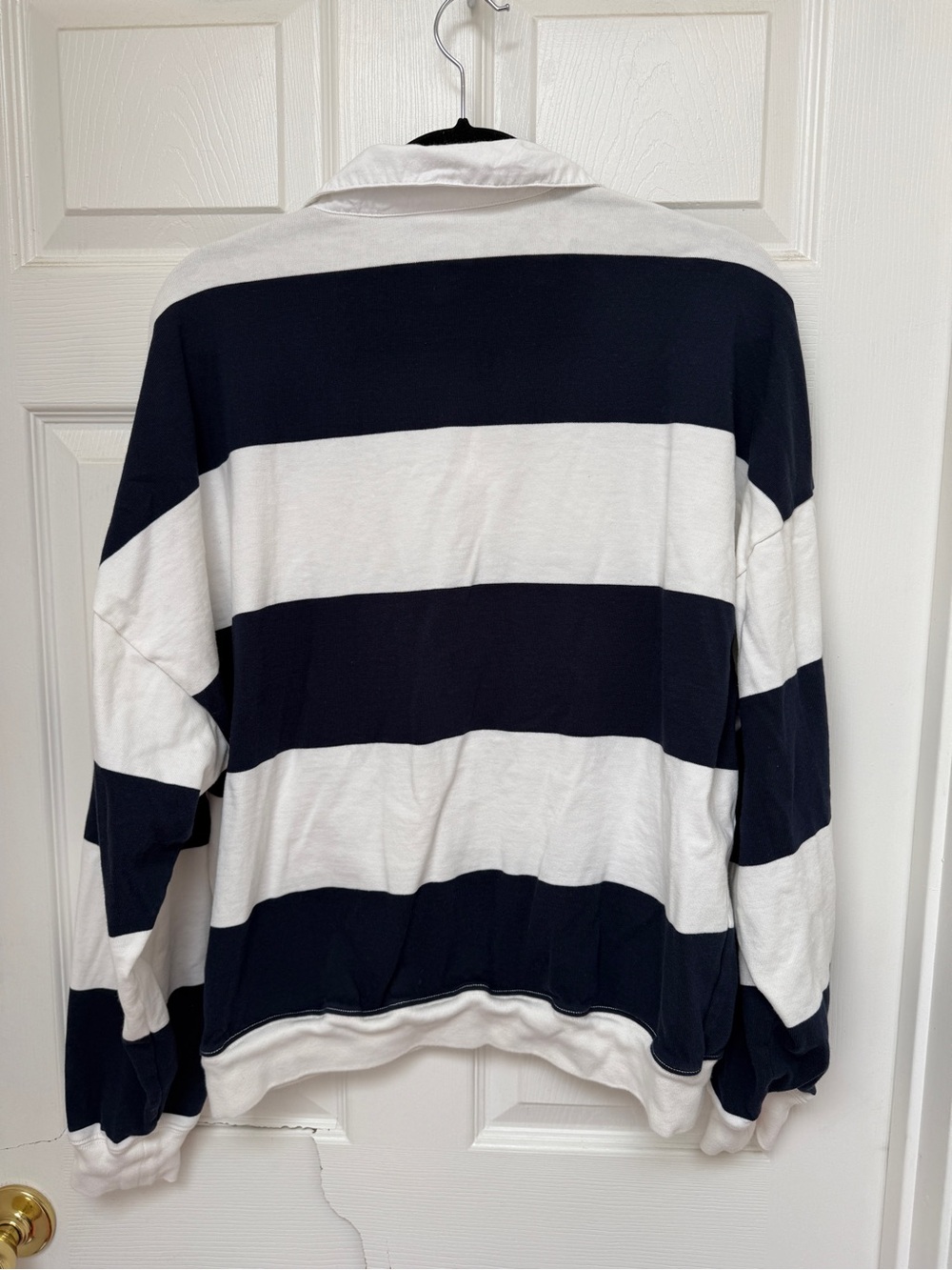 Aritzia Tna Mighty Cotton™ Lomu Polo Navy and White - Picture 3 of 8